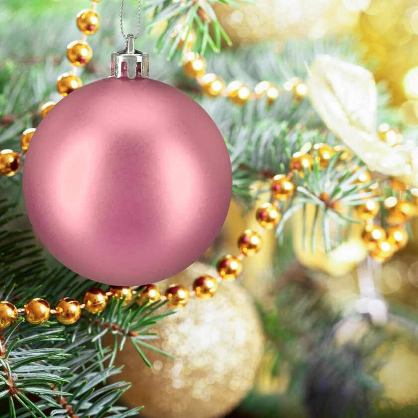 Sett med matte julekuler – 50 dekorative ornamenter