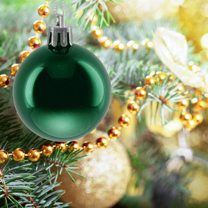 Sett med skinnende julekuler – 50 blanke ornamenter