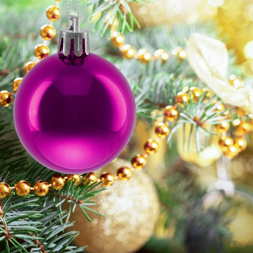 Sett med skinnende julekuler – 50 blanke ornamenter