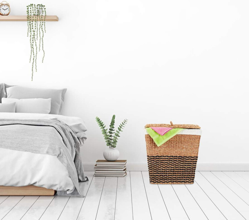 Seagrass skittentøyskurv med lokk – 87L, avtakbar pose