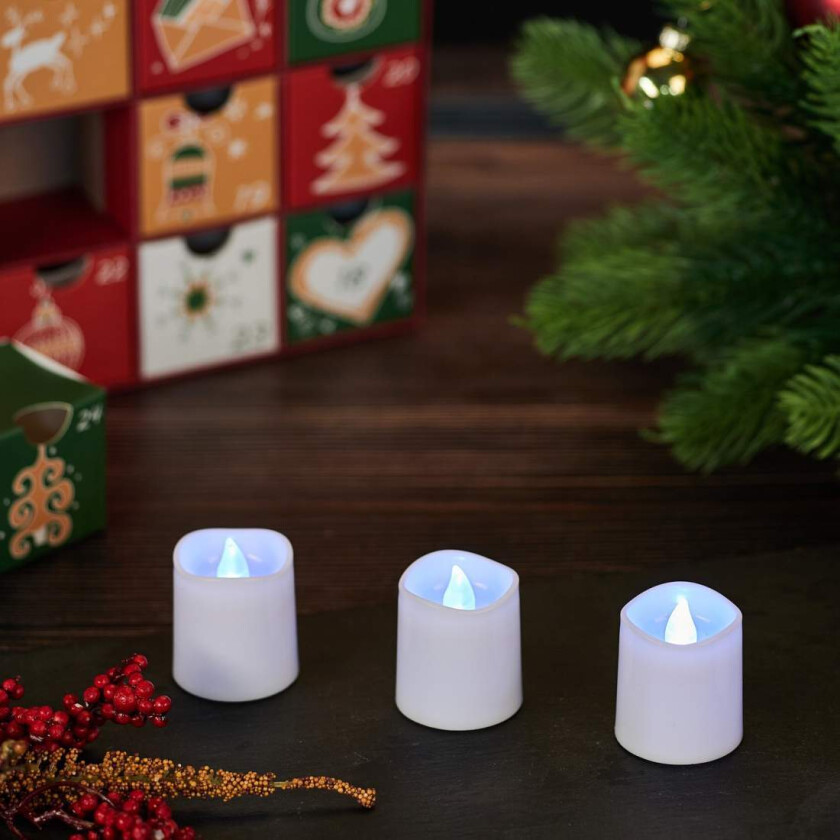 LED telys – flimrende, trygt, batteri inkludert