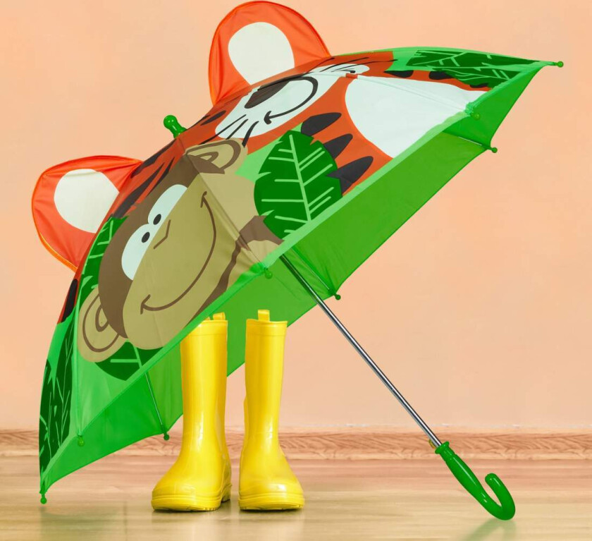 Kids Jungle Paraply – Easy Open, 3D tigerører