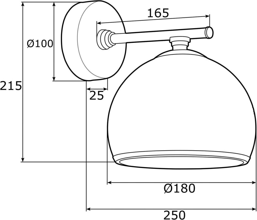 Vegglampe Mina, krom matt