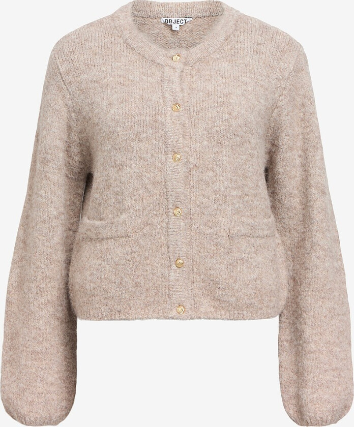 Kardigan objSaggia RE L/S Knit - Beige