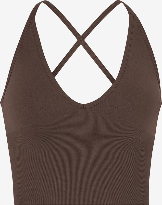 Bh-topp Shape Seamless Cross Back Bralette - Brun