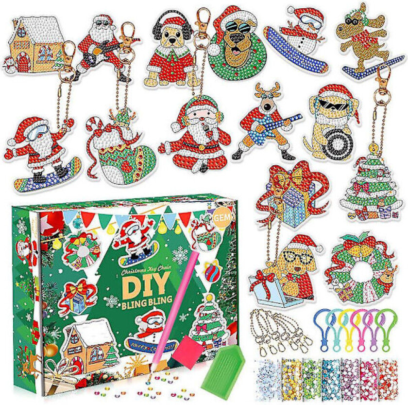 RU-Jul 5D Diamantmaling Julekalender 24 Dager Nedtelling Blind Box Leker