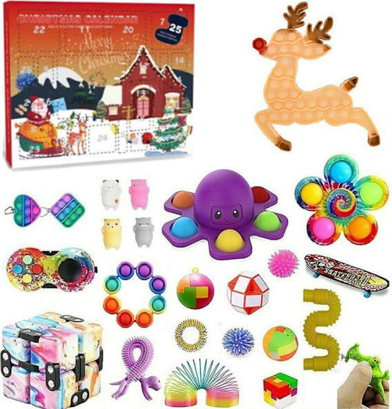 {HH} Julekalendere 2025 Fidget Gave Sett Julekalender 24 Dager Nedtellingskalender Fidget Gaveeske Klem Gave til Barn