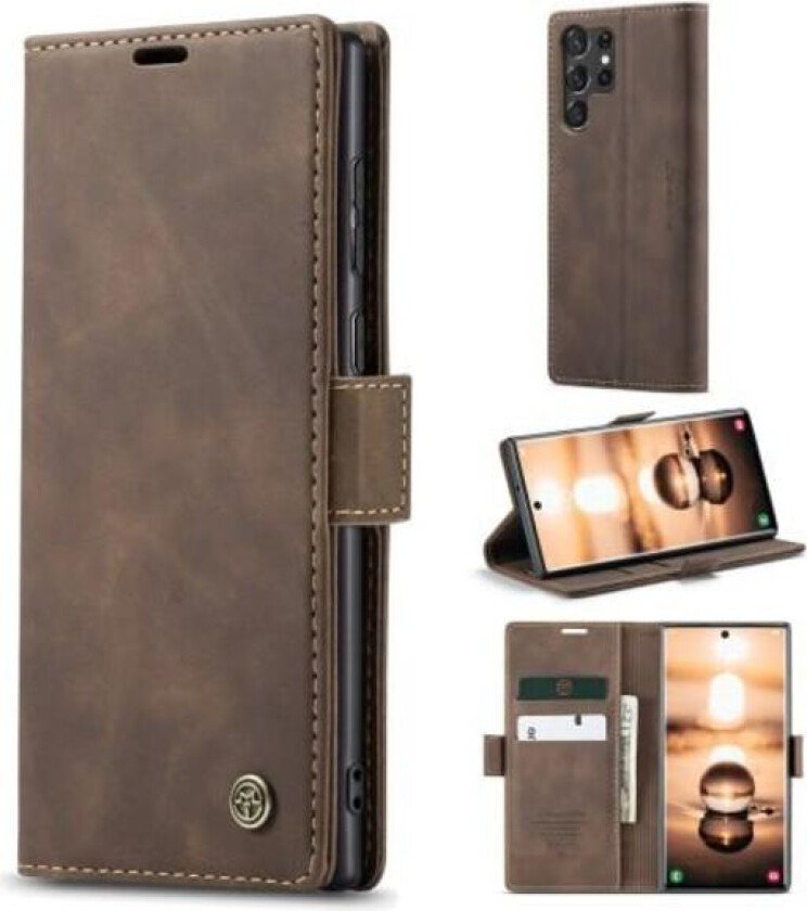 CASEME Lommebok-deksel Samsung Galaxy S23 Ultra - Kaffe