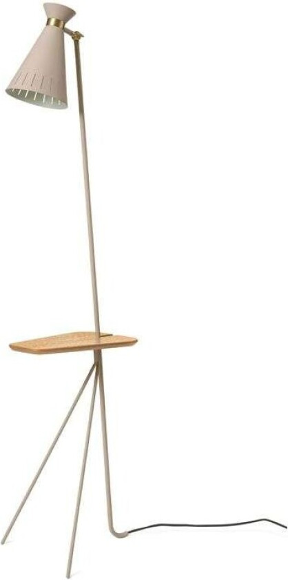 - Cone Gulvlampe m/Bord Pure Cashmere /Oak