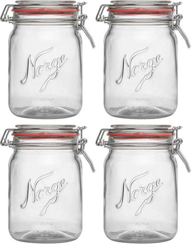 Norgesglass m/Hengslet Lokk 0,7L 4pk