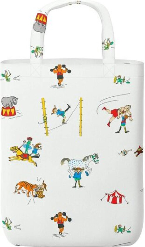 Pippi på cirkus handlenett hvit