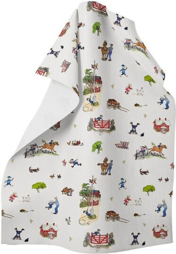 Emil i Katthult kjøkkenhåndkle hvit