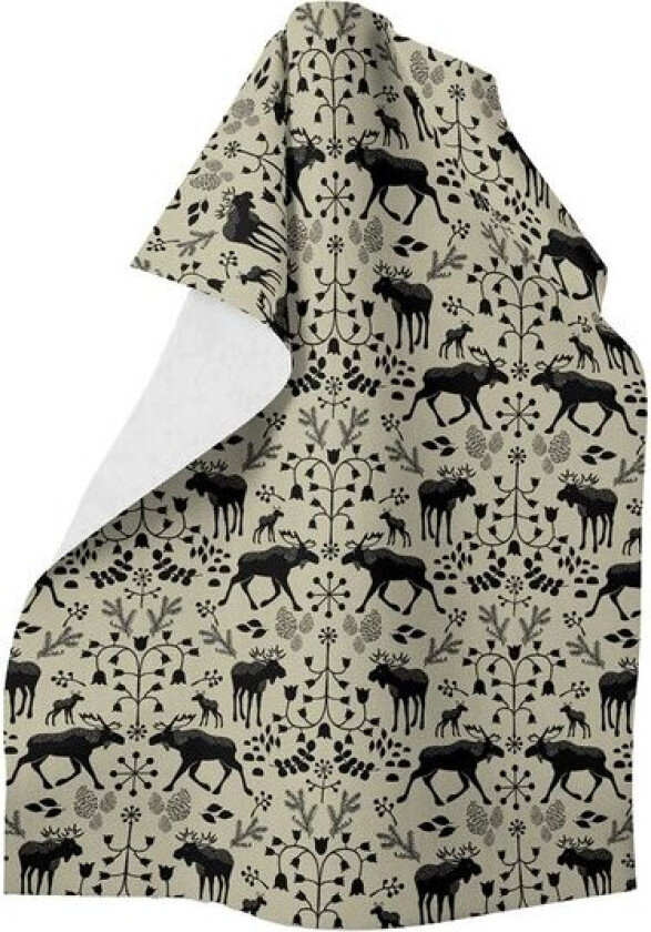 Skogens konung kjøkkenhåndkle svart