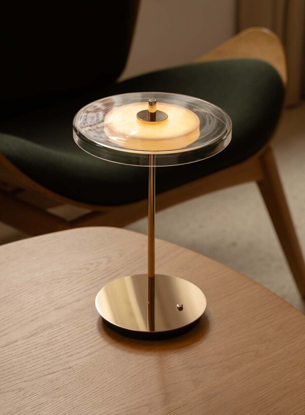 Asteria Move oppladbar bordlampe glass - messing