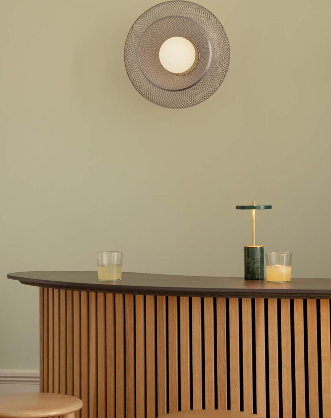 Faraday vegglampe/taklampe Ø45 - børstet stål