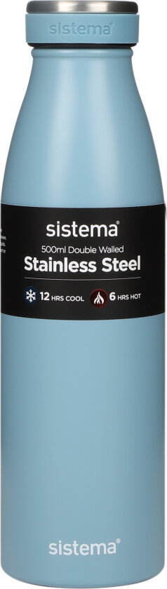Drikkeflaske stål 500 ml lysblå