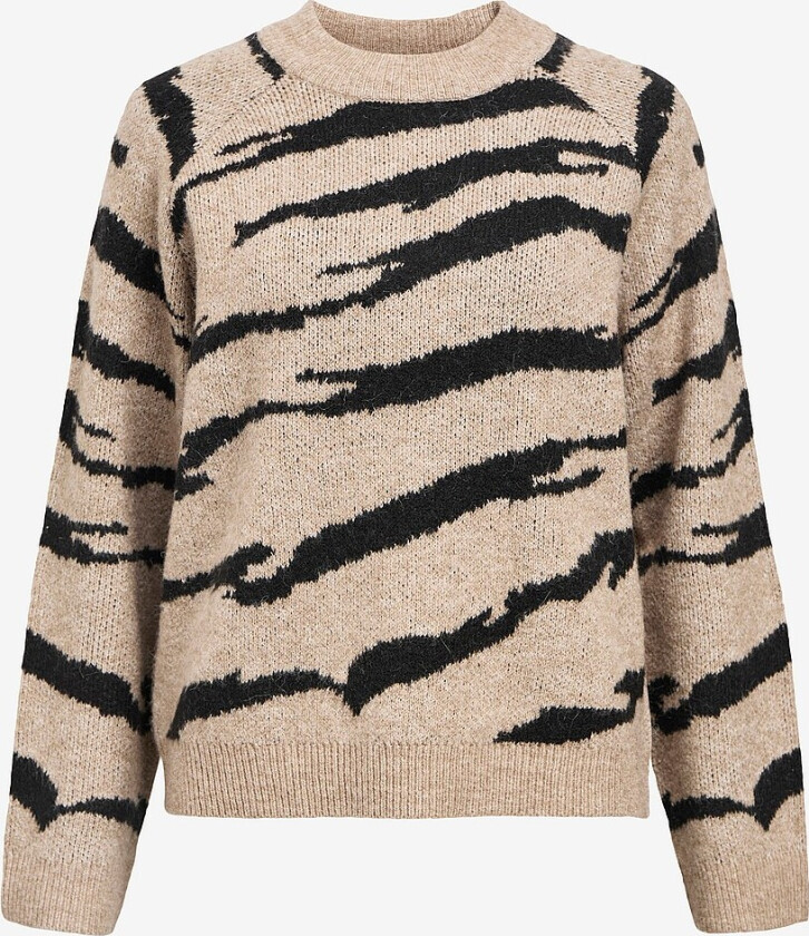 Pullover objDiana LS RE O-neck Knit - Grå