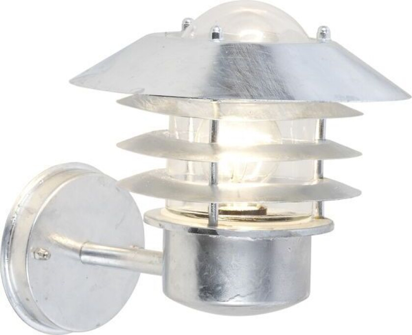 Gelia Hållö Veggarmatur E27 galvanisert stål