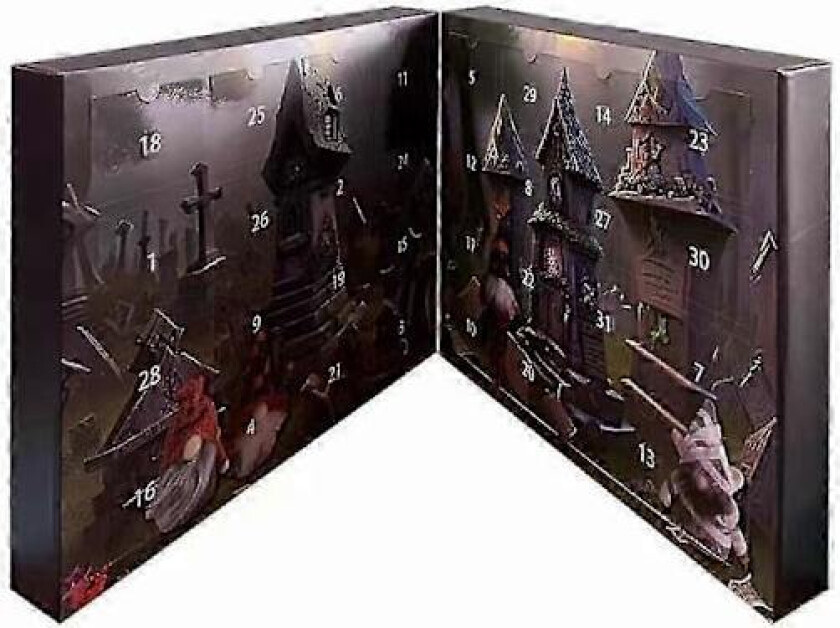 2025 Halloween Nisse Adventskalender, Jule Blind Box med Plysj Nisser Halloween