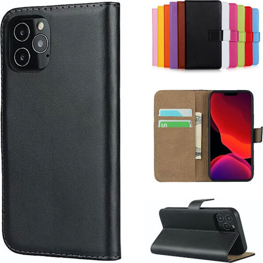 iPhone 12/12 Pro lommeboketui lommebok deksel beskyttelse svart - Svart iPhone 12 / 12 Pro_max