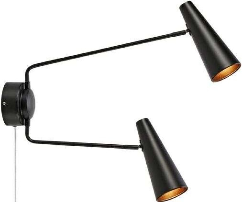 - Peak 2 Vegglampe Black
