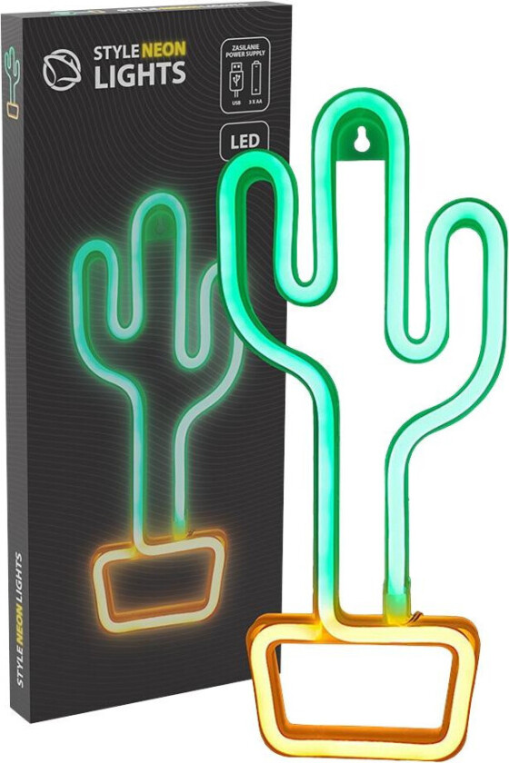 Manta SNL07GNT Style Neon Lykt - Grønn/Gul - Kaktus