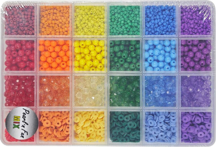 Pearl'n Fun Perlemix - 3-6mm - 6 Farger