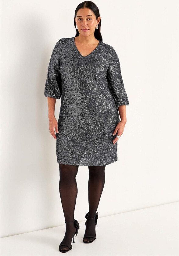 V-halset paljettkjole