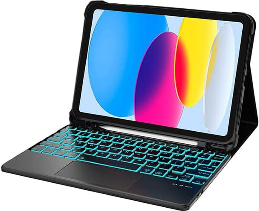 INF Svart tastaturdeksel med berøringsplate for iPad 9.7/Pro 9.7/Air 2