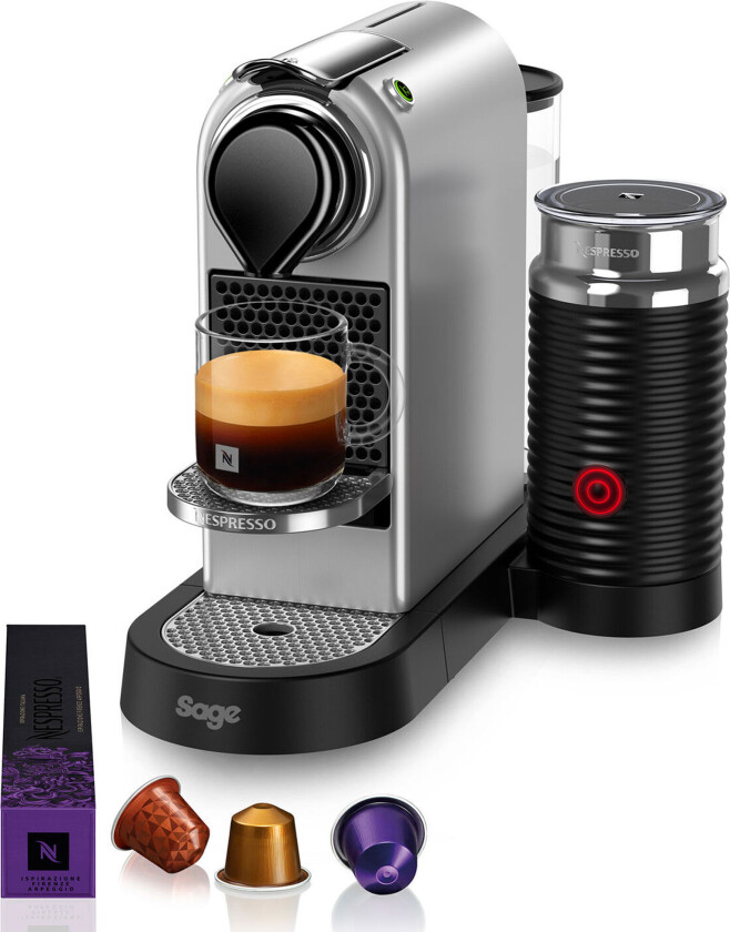 Nespresso by Sage SEC 660 CitiZ & Milk kapselmaskin med melkeskummer, sølv