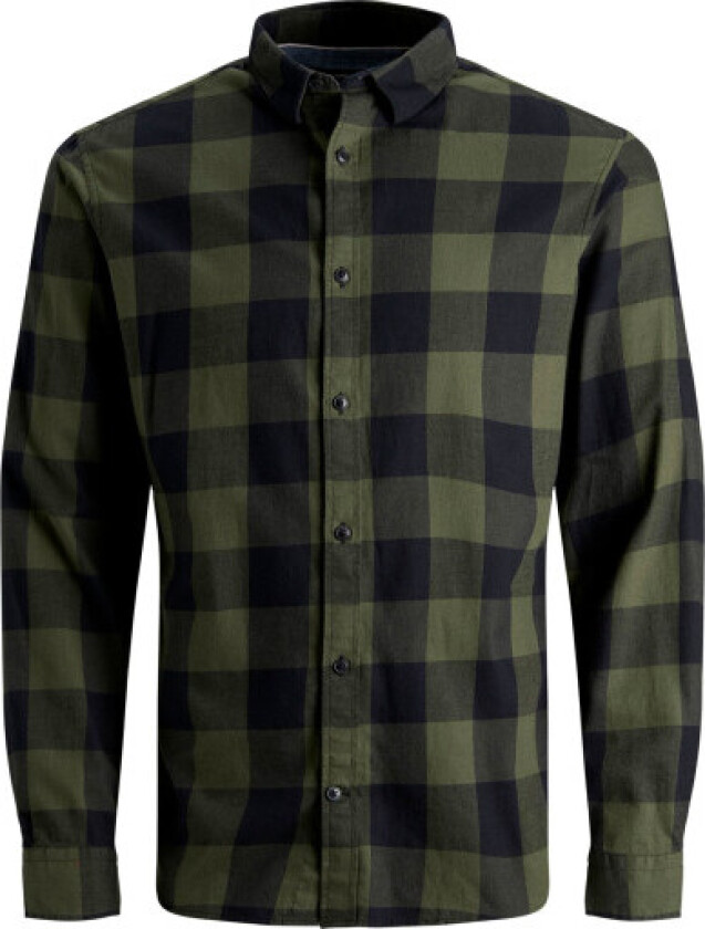 JJEGINGHAM Slim fit snekkerskjorte, Dusty Olive, L