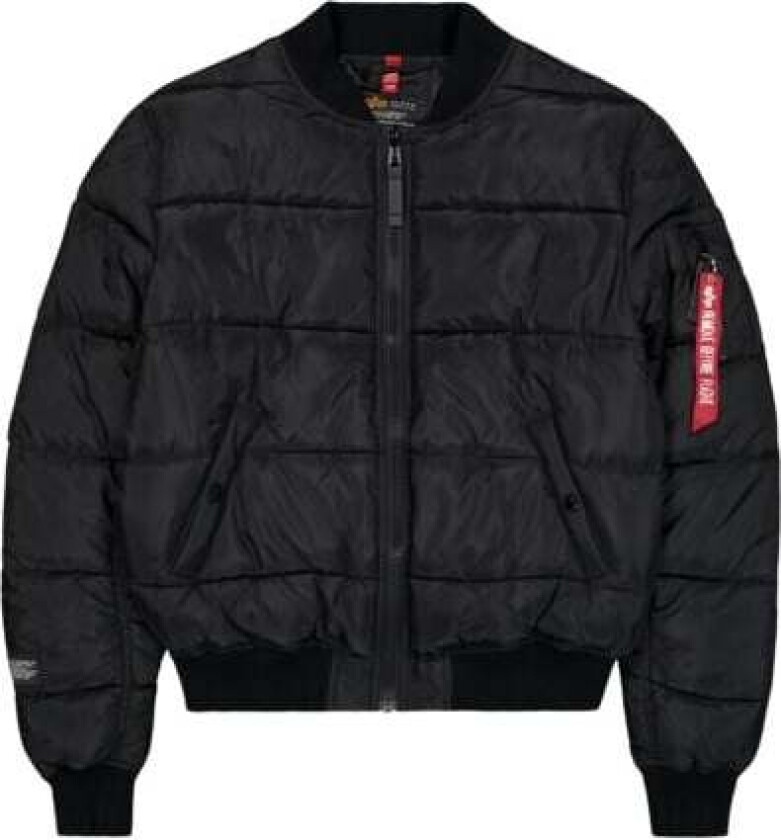 Alpha Industries Bomber jakke - MA-1 Logo Puffer - S til XXL - Herrer - svart