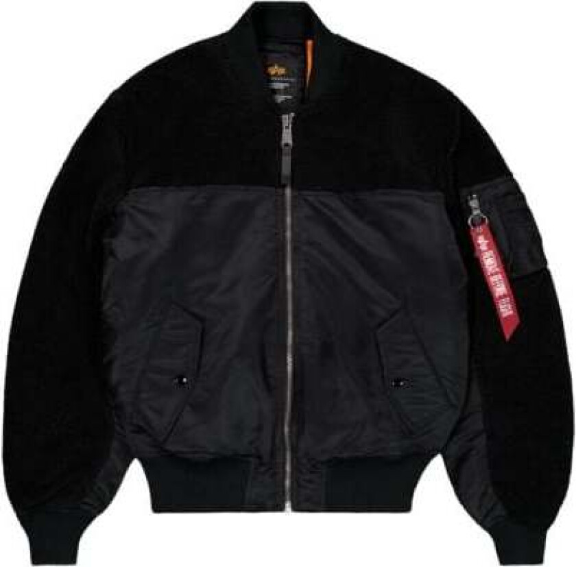 Alpha Industries Bomber jakke - MA-1 Teddy Bomber - S til XXL - Herrer - svart