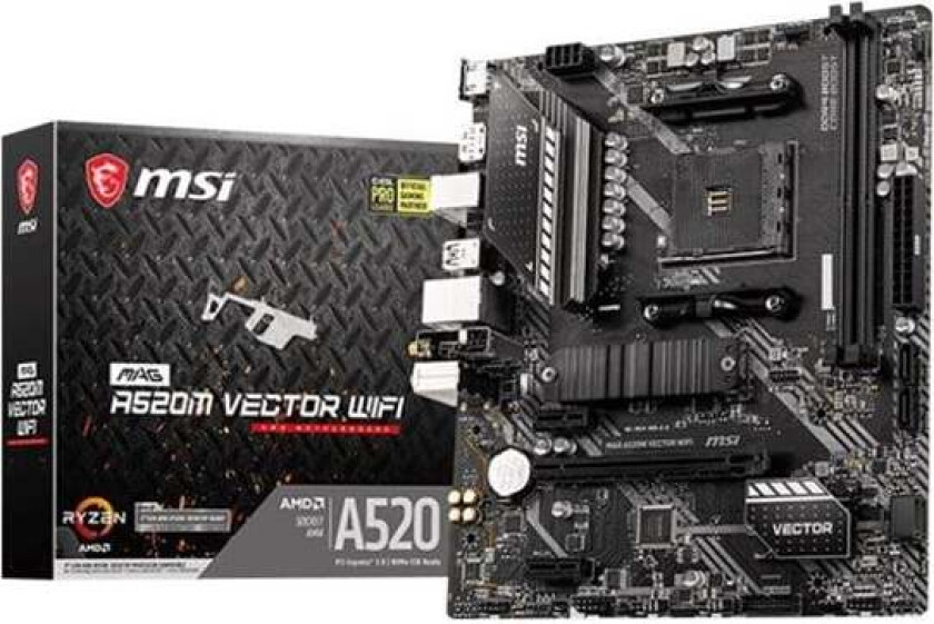 MAG A520M VECTOR WIFI Hovedkort - AMD A520 - AMD AM4 socket - DDR4 RAM - Micro-ATX