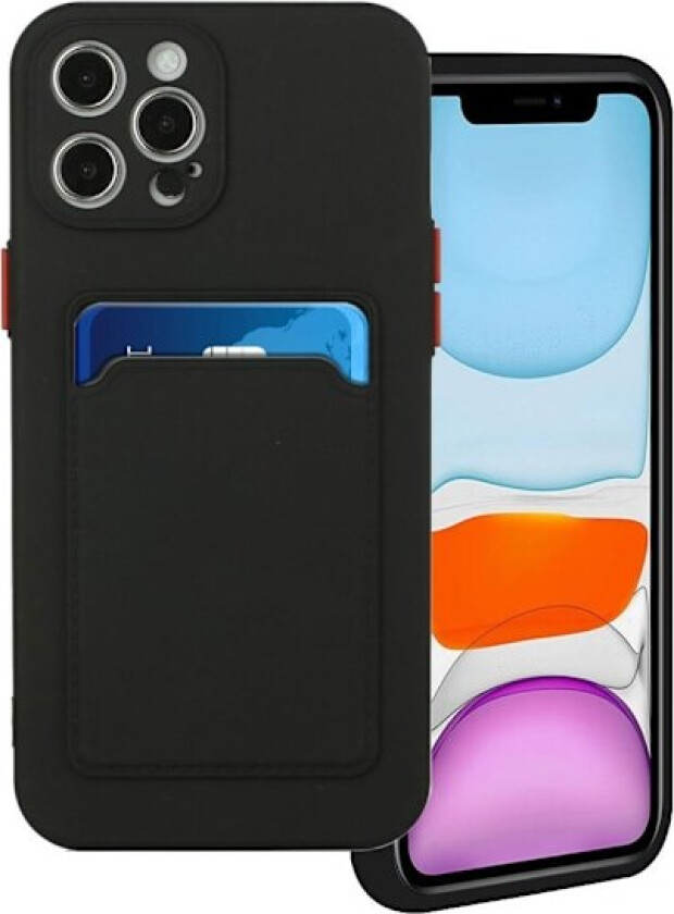 Card Holder Deksel til iPhone 12 / 12 Pro - Svart