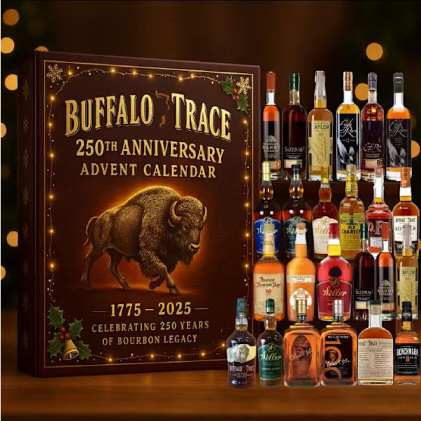 Buffalo Trace Whisky Adventskalender Blind Box, Buffalo Trace Whisky 250-årsjubileum 2D akryl anheng, den perfekte gaven for whiskyentusiaster
