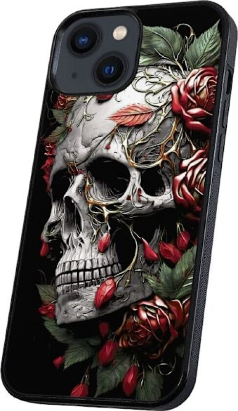 iPhone 13 Mini - Deksel/Mobildeksel Skull Roses