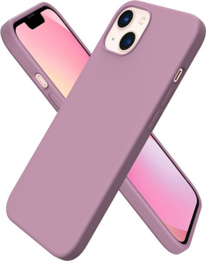 iPhone 13 Deksel, Flytende Silikondeksel for 6,1 tommer iPhone 13, Ultratynt Deksel, Full Dekning Støtsikkert Beskyttende Mykt Deksel Mauve Rose