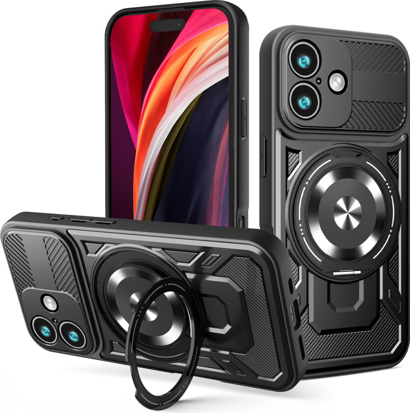 Defender Armor Mag Cover til iPhone 17 - Sort