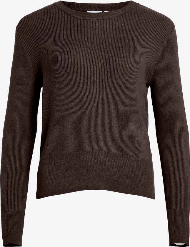 Genser viComfy O-neck L/S Knit Top - Brun