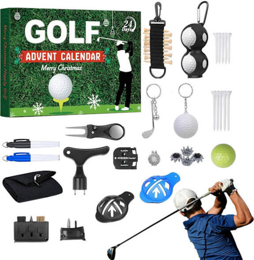 Golfentusiastens adventskalender Den perfekte julegaven for golfelskere 24 golfrelaterte gaver