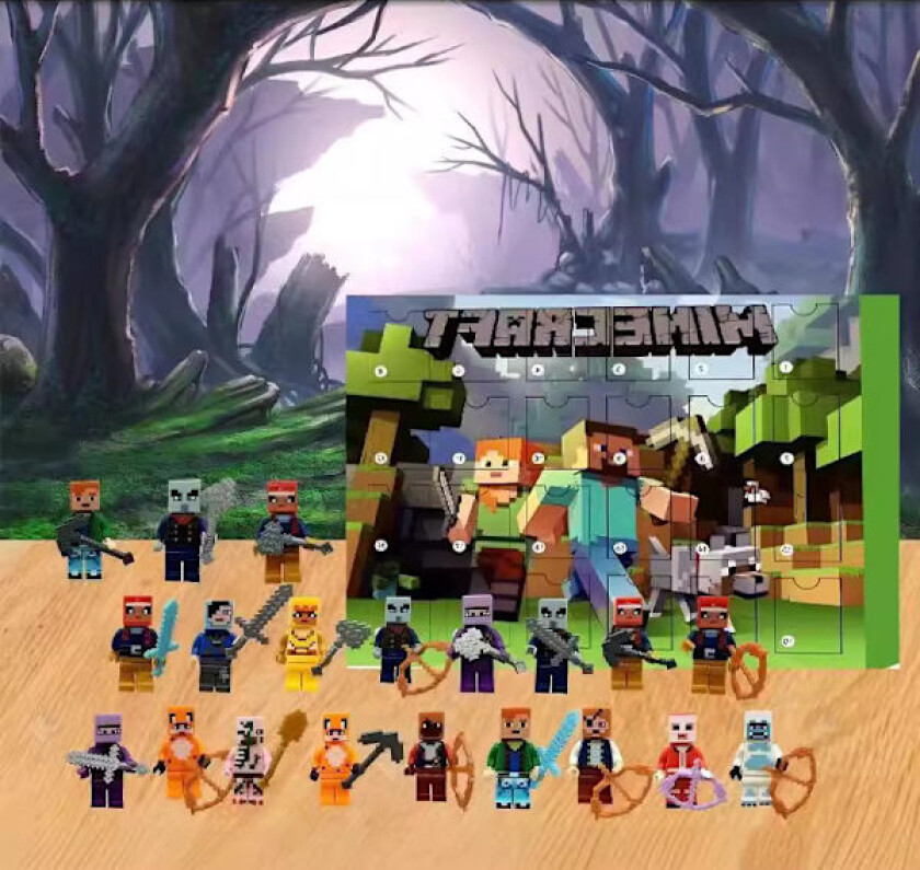 Hot 2025 Adventskalender Minecraft, 24 dagers nedtellingskalender, Adventskalender overraskelsesgave til barn