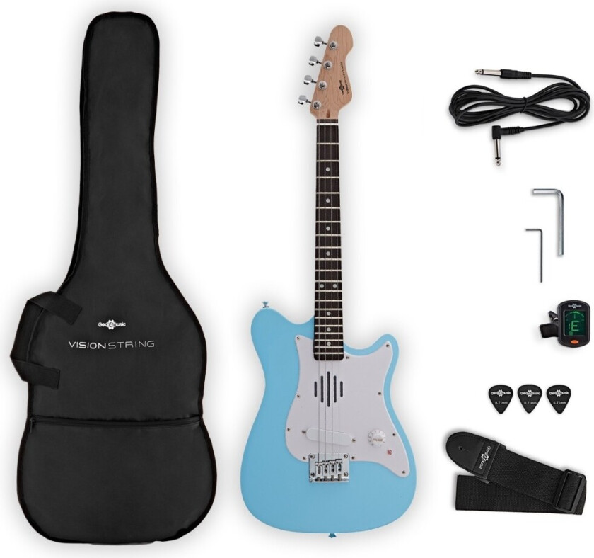 VISIONSTRING Mini Electric Guitar with In-Built Speaker Blue
