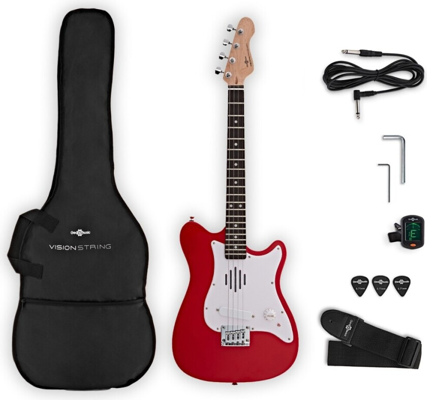 VISIONSTRING Mini Electric Guitar with In-Built Speaker Red