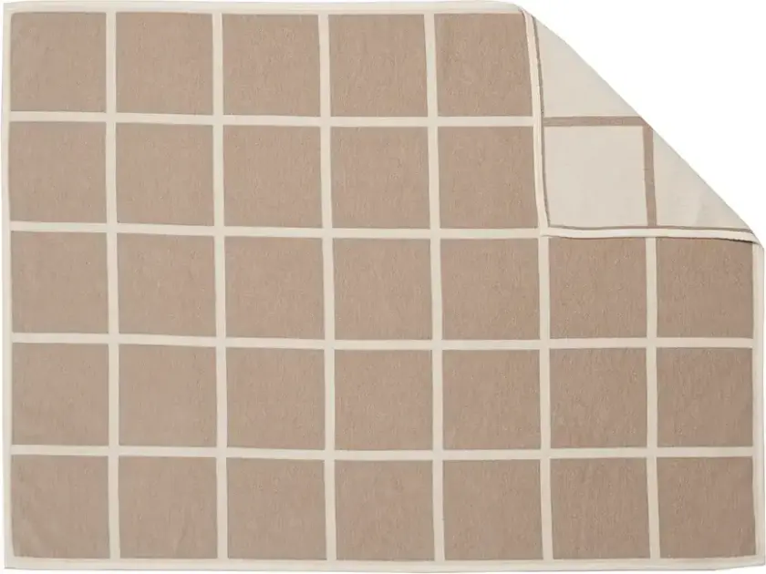 Vevd pledd i lammeull Criss Beige