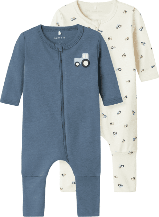 Bilde av Name It Nbmnightsuit 2-pack pyjamas/heldress, Jet Stream