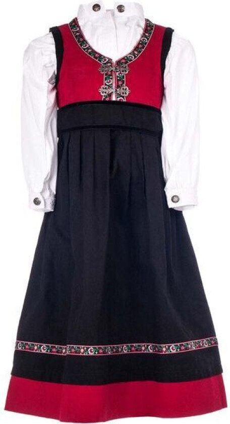 bunad / Festdrakt til jente med skjorte, rød