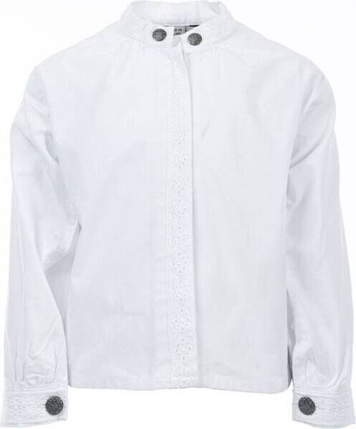 Bilde av skjorte til bunad/festdrakt til jente, hvit