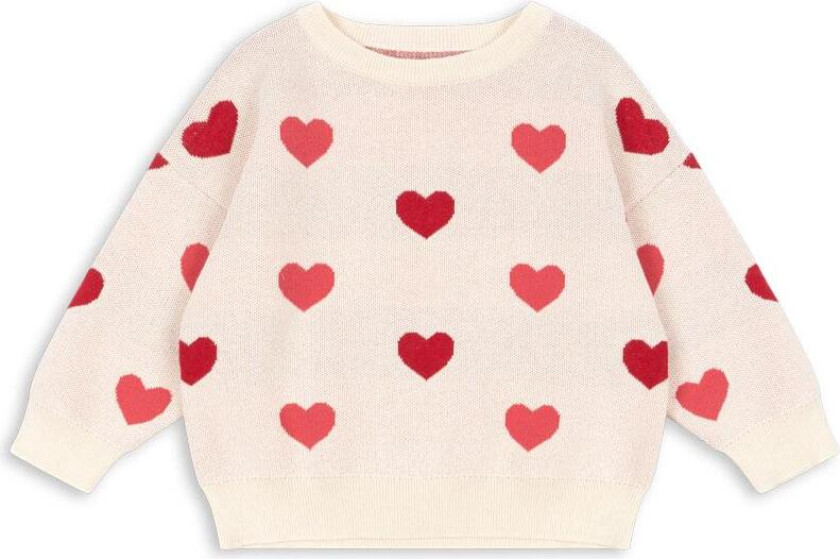 GOTS Lapis Strikket Genser Coeur Coloré Duo Pink Coeur Coloré Duo Pink 4 Y Hvit 4 år kvinne