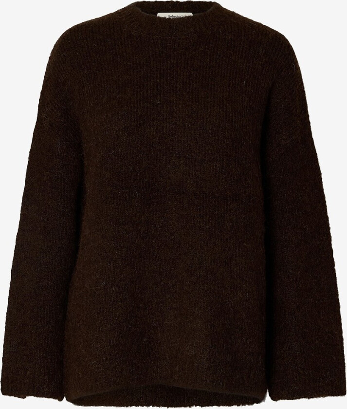 Pullover slfGabriella LS Knit New O-neck - Brun